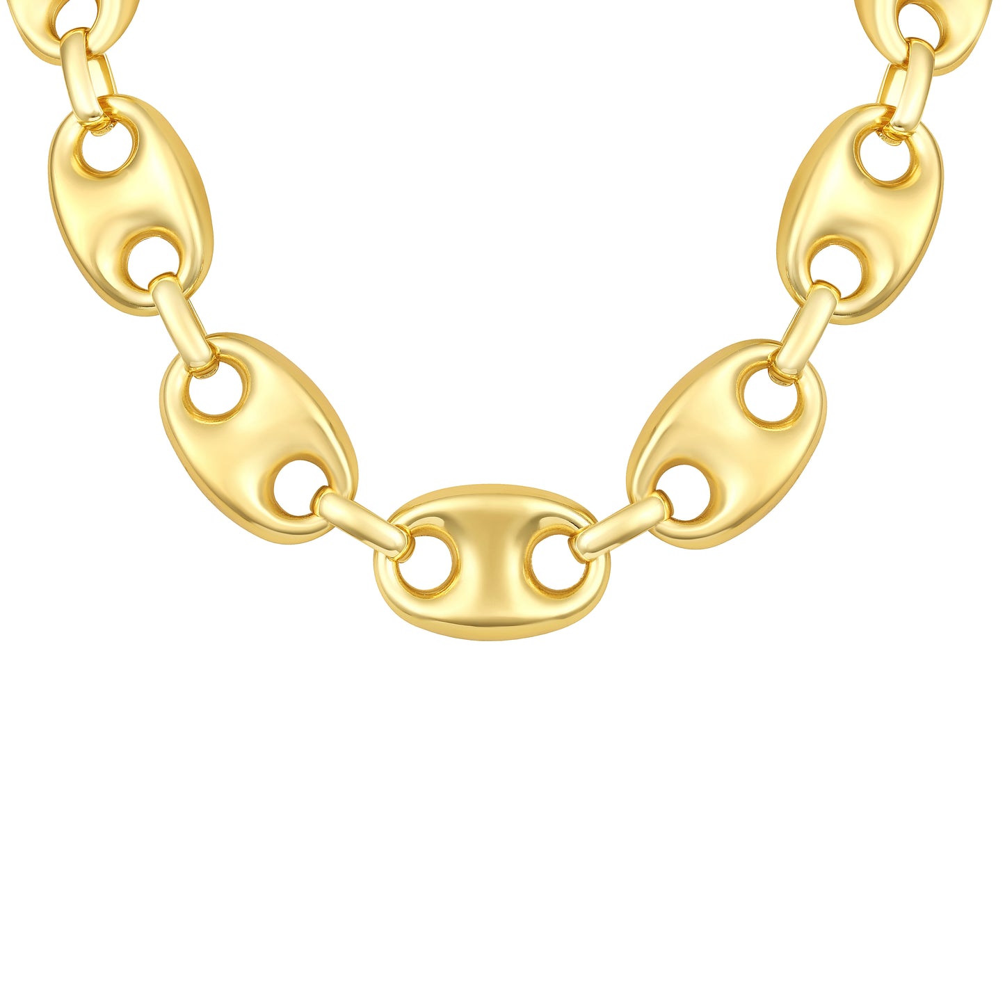 Coffee Bean Link Chain 18KT Gold Plated Necklace Chain