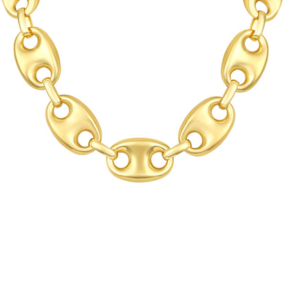 Coffee Bean Link Chain 18KT Gold Plated Necklace Chain