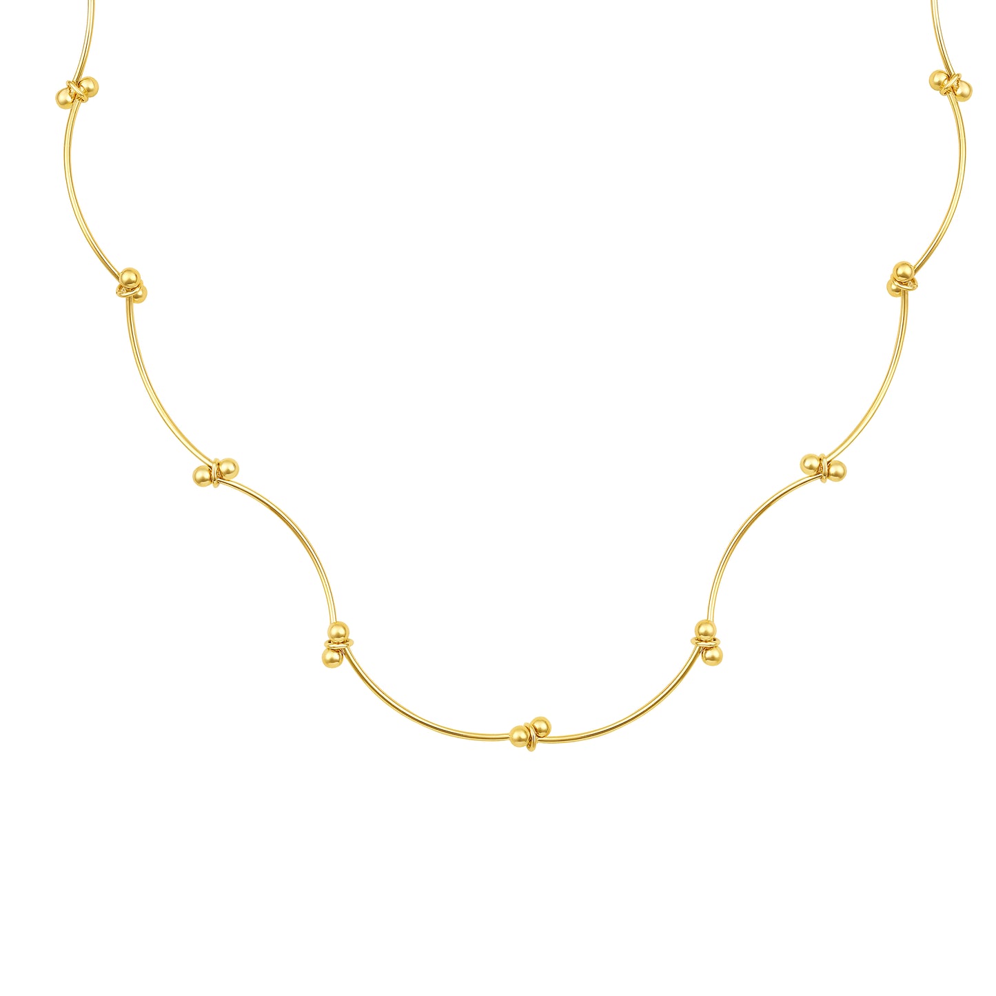 Elegant Golden Small Balls 18KT Gold Plated Necklace Chain