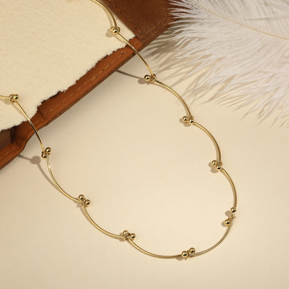 Elegant Golden Small Balls 18KT Gold Plated Necklace Chain