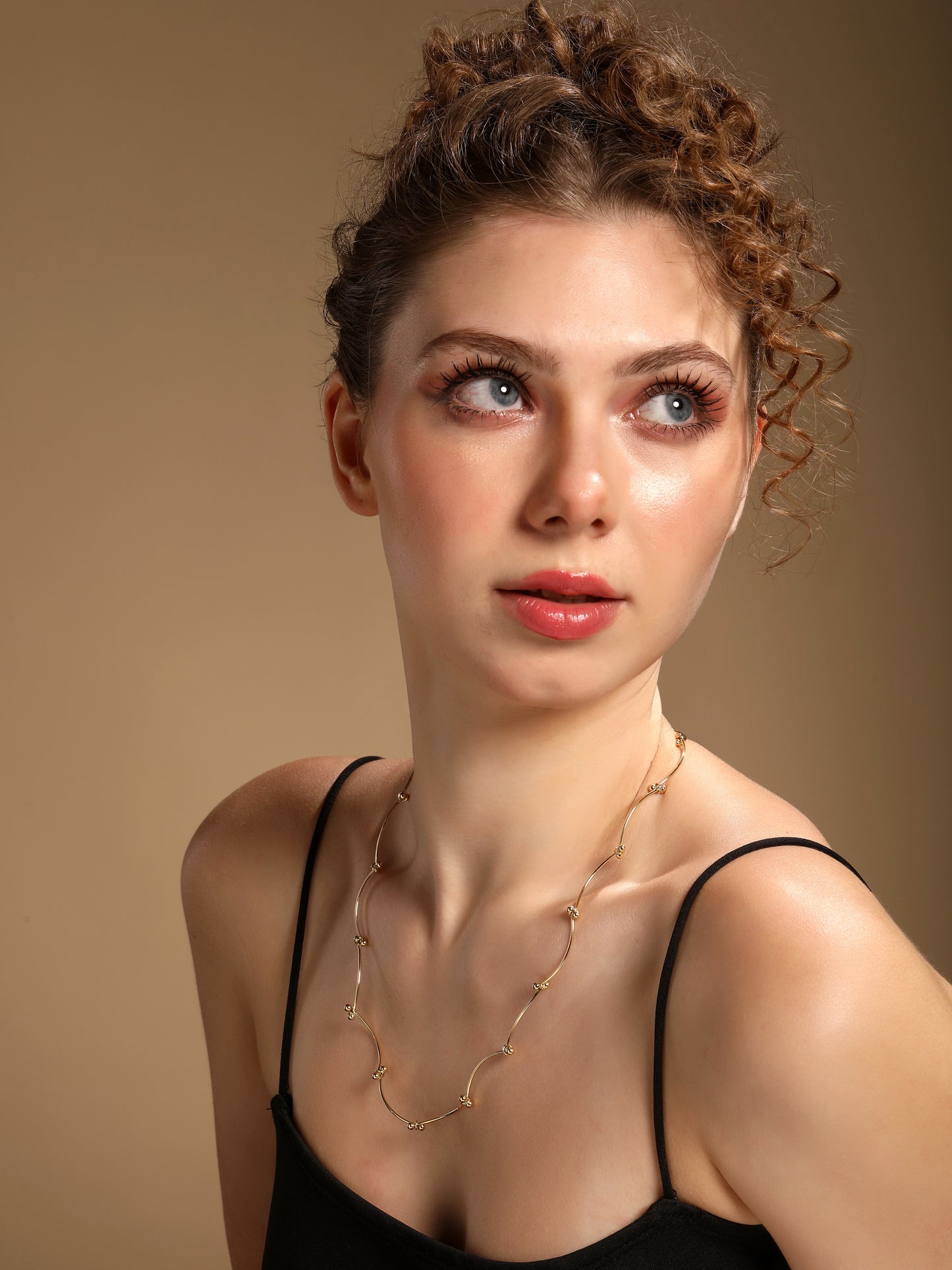 Elegant Golden Small Balls 18KT Gold Plated Necklace Chain