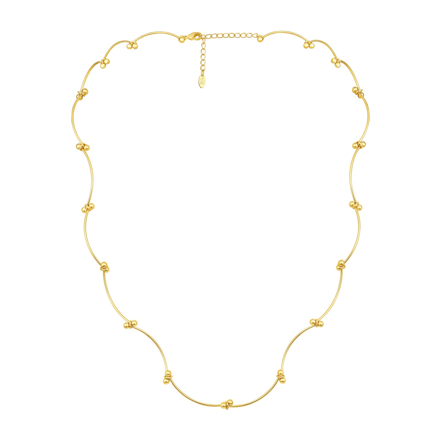 Elegant Golden Small Balls 18KT Gold Plated Necklace Chain