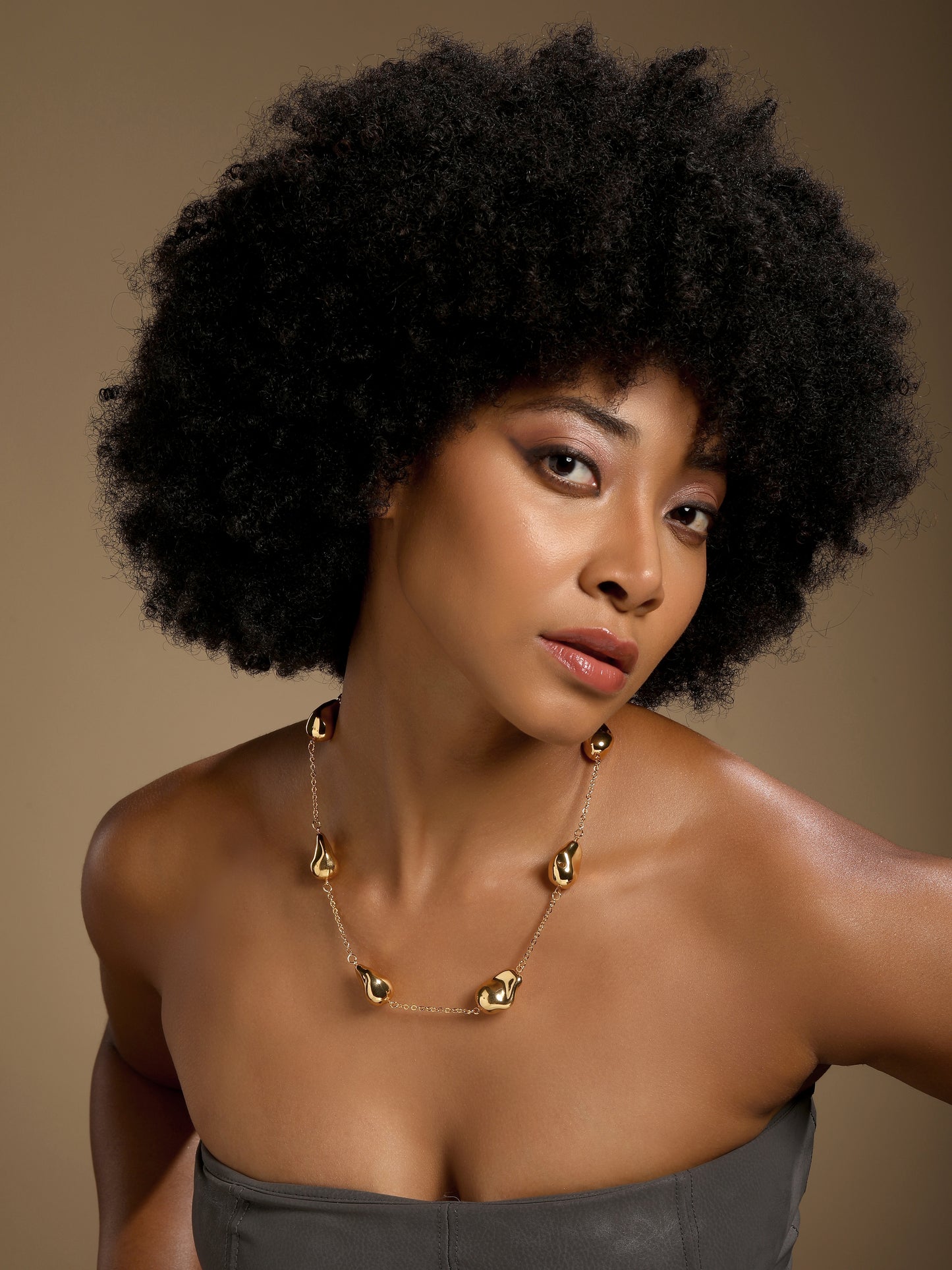Golden Teardrop Cascade 18KT Gold Plated Necklace Chain