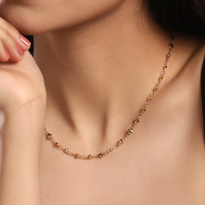 Golden Heart Shape 18KT Gold Plated Necklace Chain