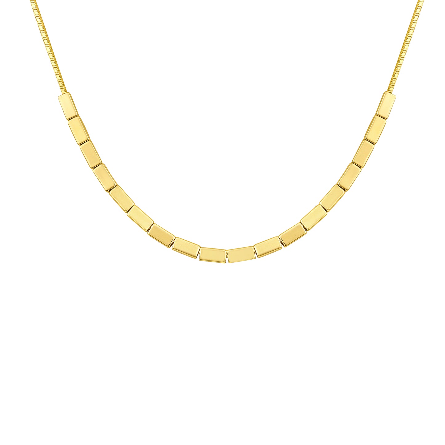 Cube Golden Square Shape 18KT Gold Plated Necklace Chain
