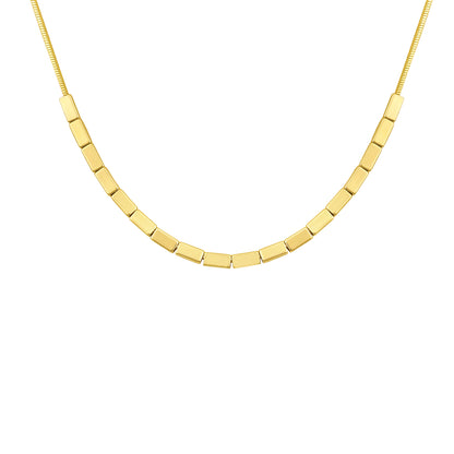 Cube Golden Square Shape 18KT Gold Plated Necklace Chain