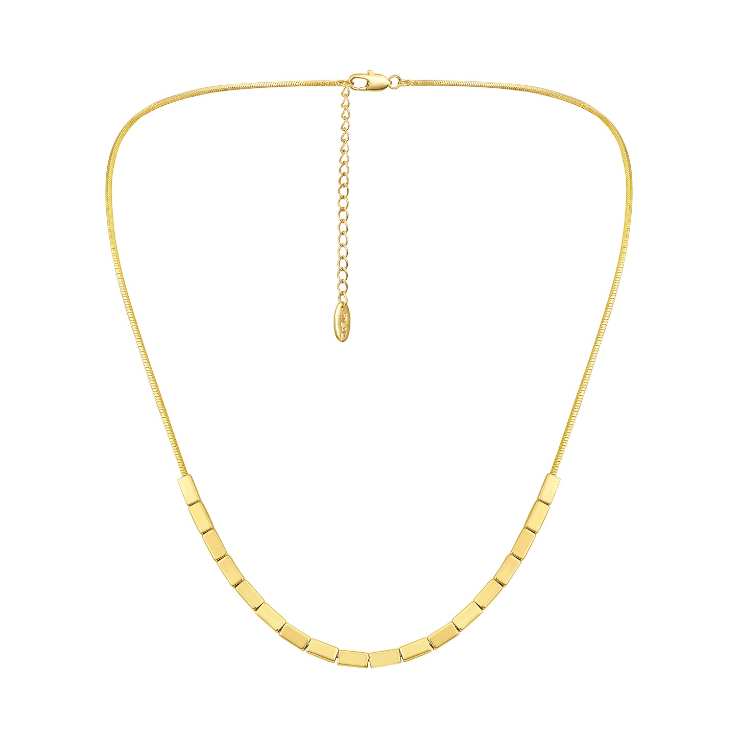 Cube Golden Square Shape 18KT Gold Plated Necklace Chain