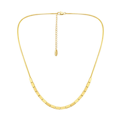 Cube Golden Square Shape 18KT Gold Plated Necklace Chain