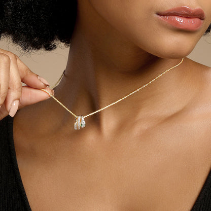 Zic-Zac Green Eyed Snake 18KT Gold Plated Pendant Chain