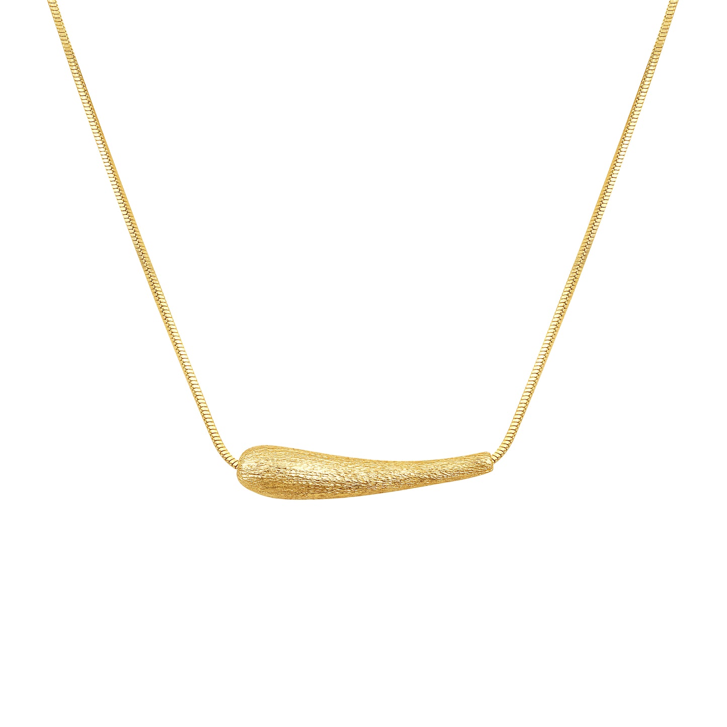 Trendy Unique Tube Droplet 18KT Gold Plated Pendant Chain