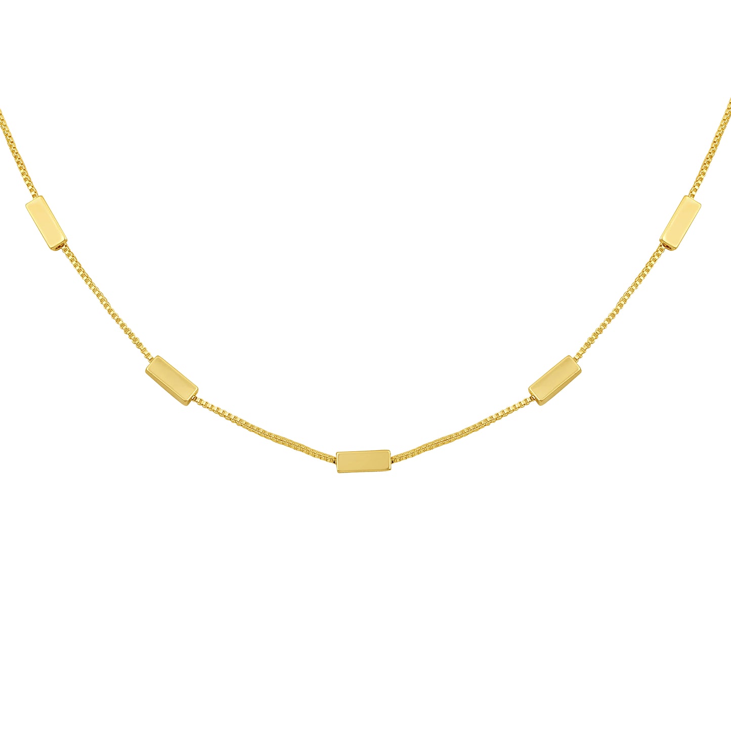 Golden Square Shape 18KT Gold Plated Necklace Chain