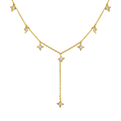 Golden Star Drop 18KT Gold Plated Zircon Necklace