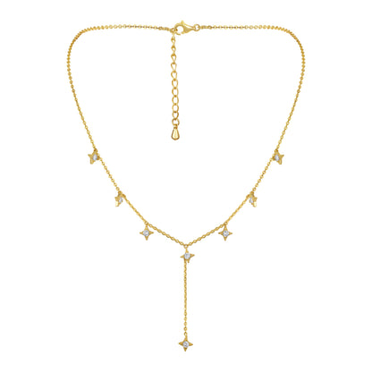 Golden Star Drop 18KT Gold Plated Zircon Necklace