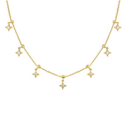 Radiant Design 18KT Gold Plated Zircon Necklace