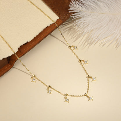 Radiant Design 18KT Gold Plated Zircon Necklace