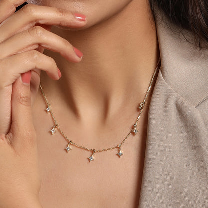 Radiant Design 18KT Gold Plated Zircon Necklace