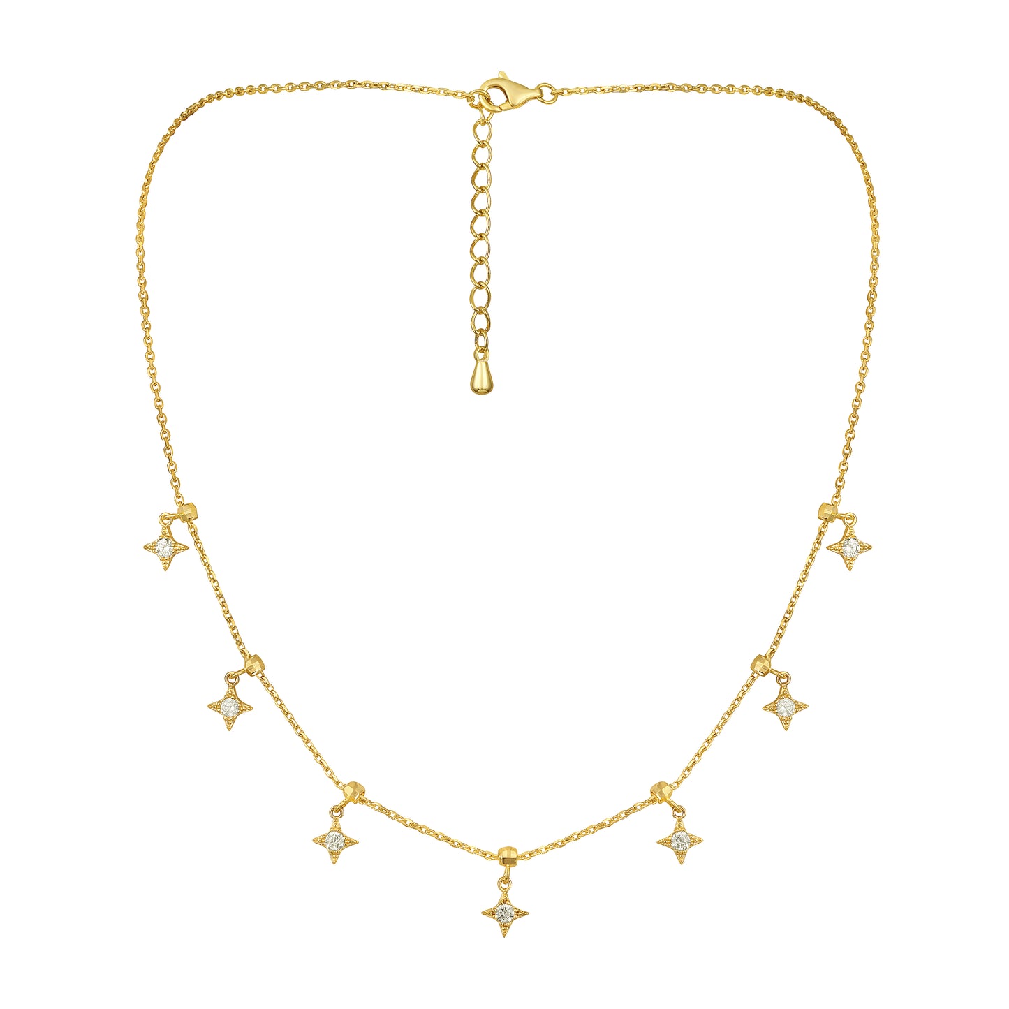 Radiant Design 18KT Gold Plated Zircon Necklace