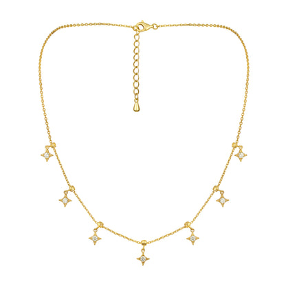 Radiant Design 18KT Gold Plated Zircon Necklace