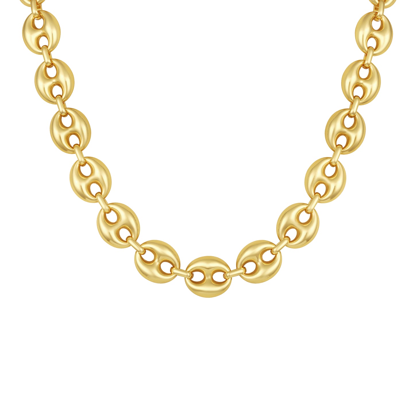 Coffee Bean Shape 18KT Gold Plated Necklace Chain