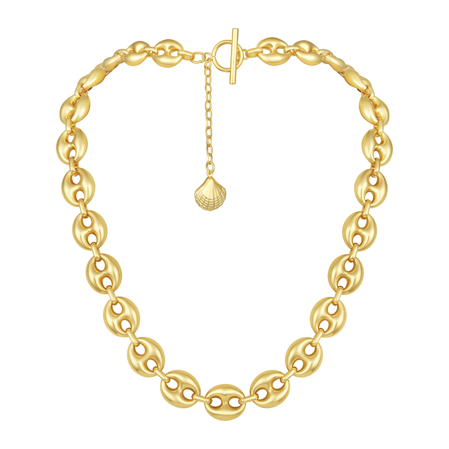 Coffee Bean Shape 18KT Gold Plated Necklace Chain