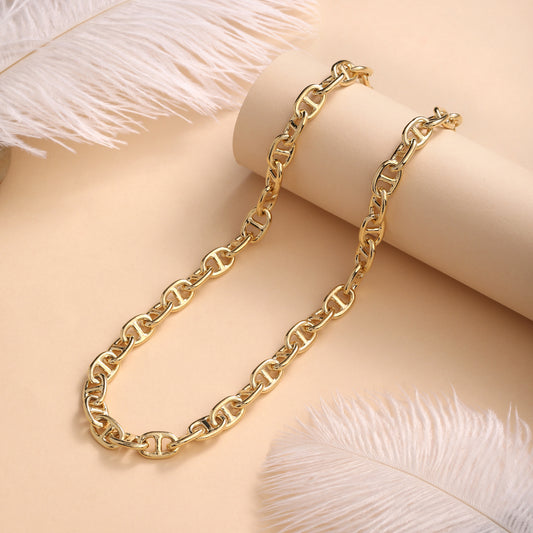 Gold Anchor Chain 18KT Gold Plated Necklace Chain