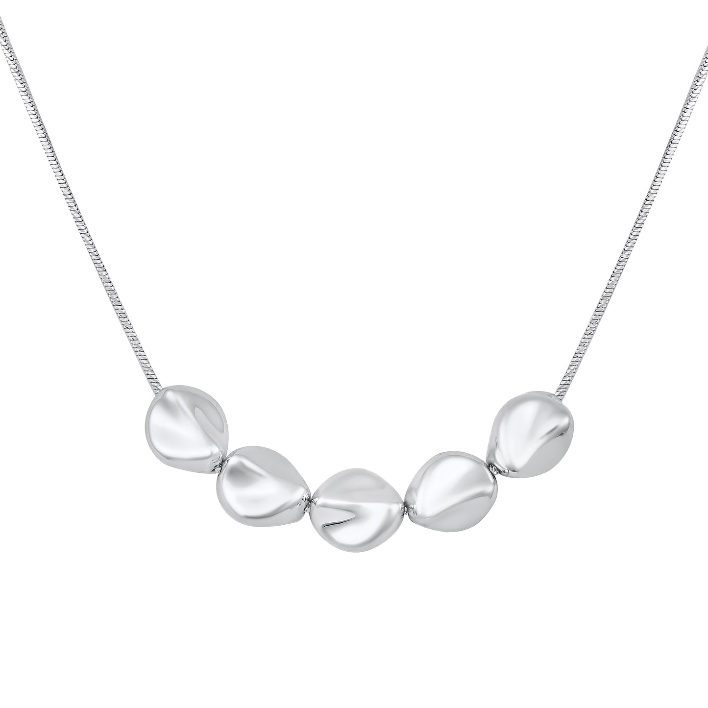 Crush Multiple Discs Silver Plated Pendant Chain