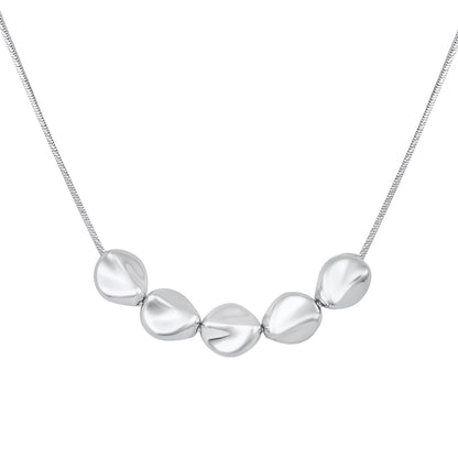 Crush Multiple Discs Silver Plated Pendant Chain