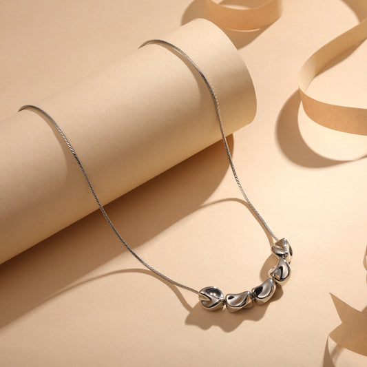 Crush Multiple Discs Silver Plated Pendant Chain