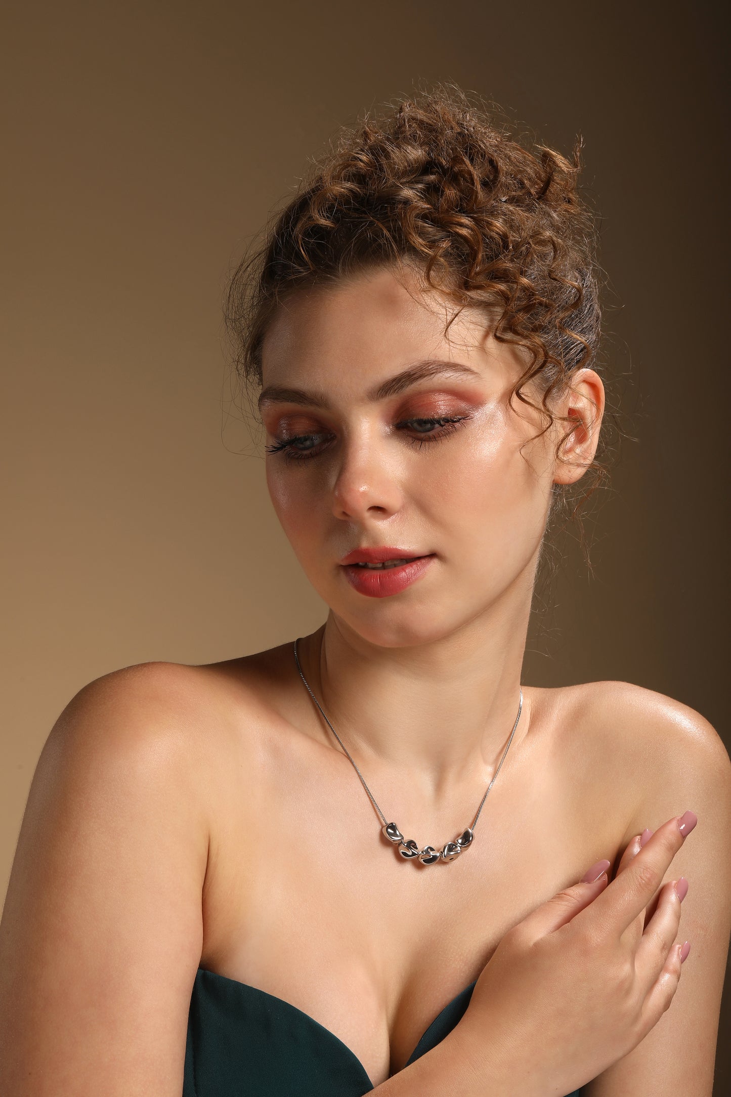 Crush Multiple Discs Silver Plated Pendant Chain