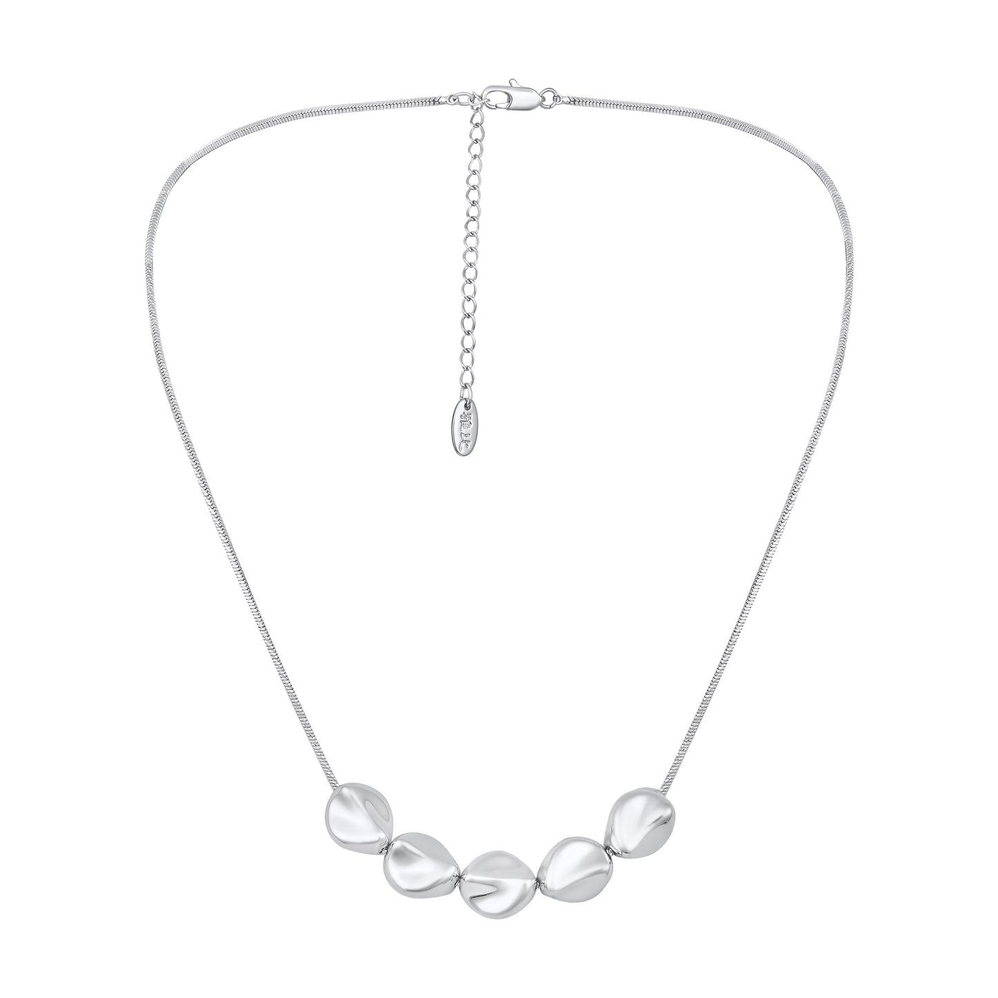 Crush Multiple Discs Silver Plated Pendant Chain