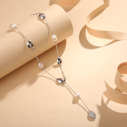 Incredible Ocean Pearl Silver Plated Pendant Chain