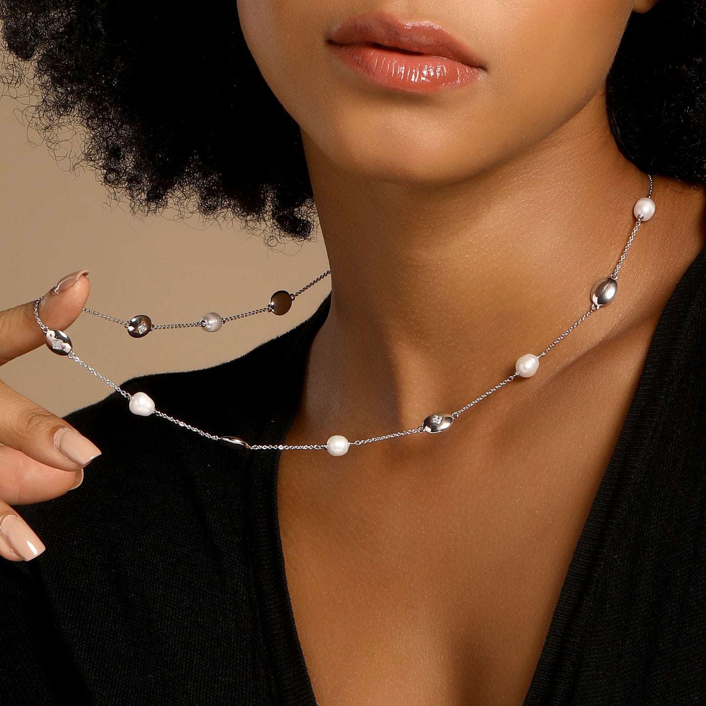 Incredible Ocean Pearl Silver Plated Pendant Chain