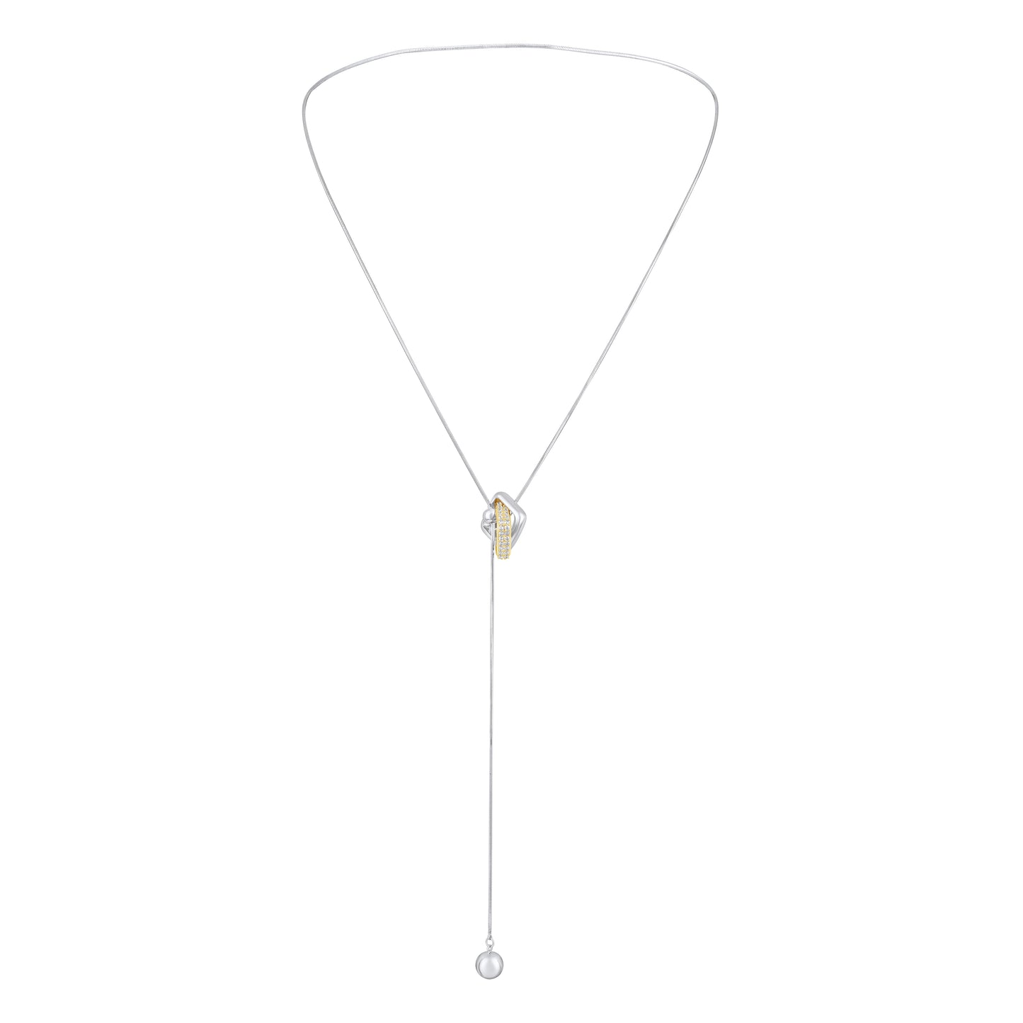 Classy Cubic Crystal Silver Plated Zircon Pendant Chain
