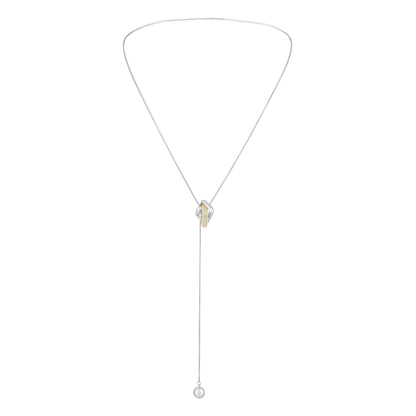 Classy Cubic Crystal Silver Plated Zircon Pendant Chain