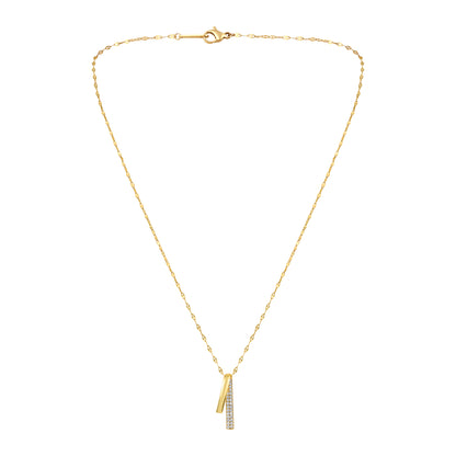 Dual Bar 18KT Gold Plated Zircon Pendant Chain
