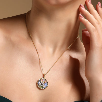 Flower Charm White Pearl 18KT Gold Plated Pendant Chain