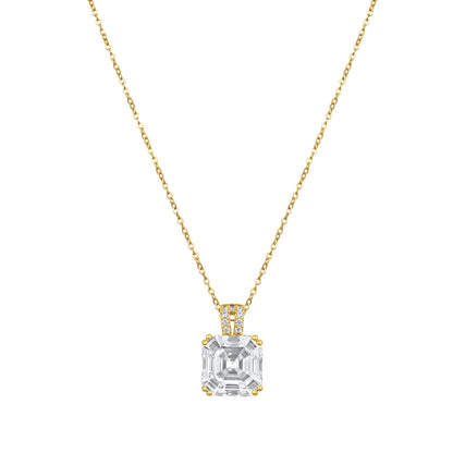 Studded CZ 18KT Gold Plated Zircon Pendant Chain