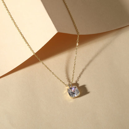 Studded CZ 18KT Gold Plated Zircon Pendant Chain