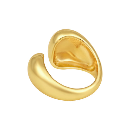 U shaped 18kt Gold Plated Adjustable Chunky Finger Ring