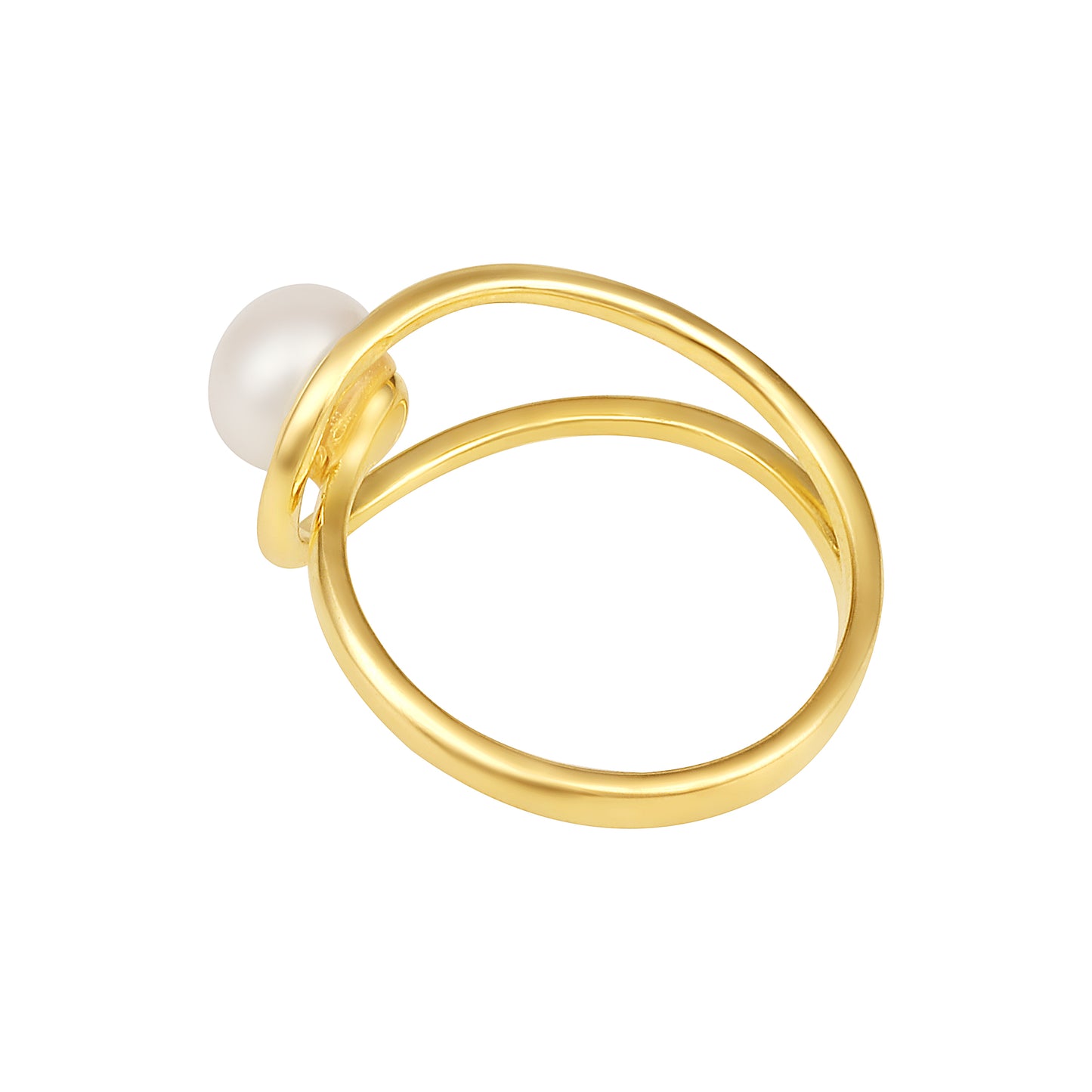 Stackable 18kt Gold Plated Adjustable Pearl Finger Ring