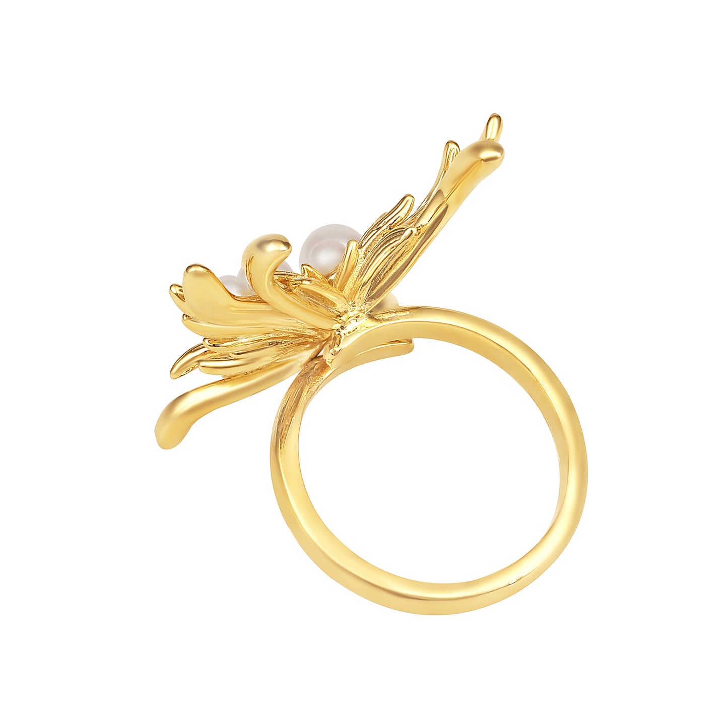 Butterfly Shape 18kt Gold Plated Adjustable Finger Ring
