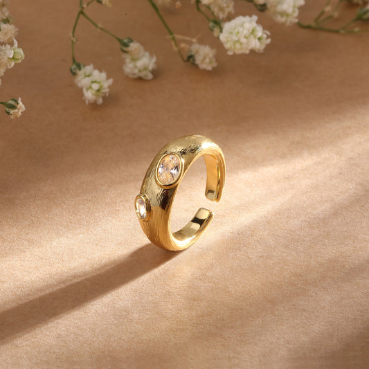 Excellent 18kt Gold Plated Adjustable Cuff Finger Ring