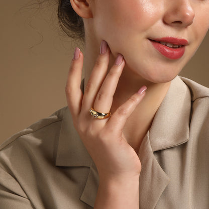Excellent 18kt Gold Plated Adjustable Cuff Finger Ring