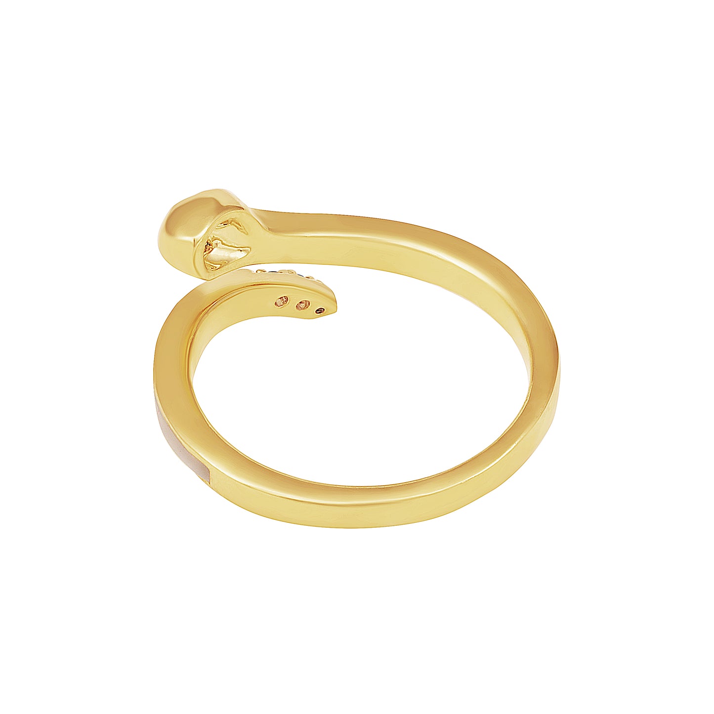 Green-Eyed Snake Shape 18kt Gold Plated Adjustable Finger Ring