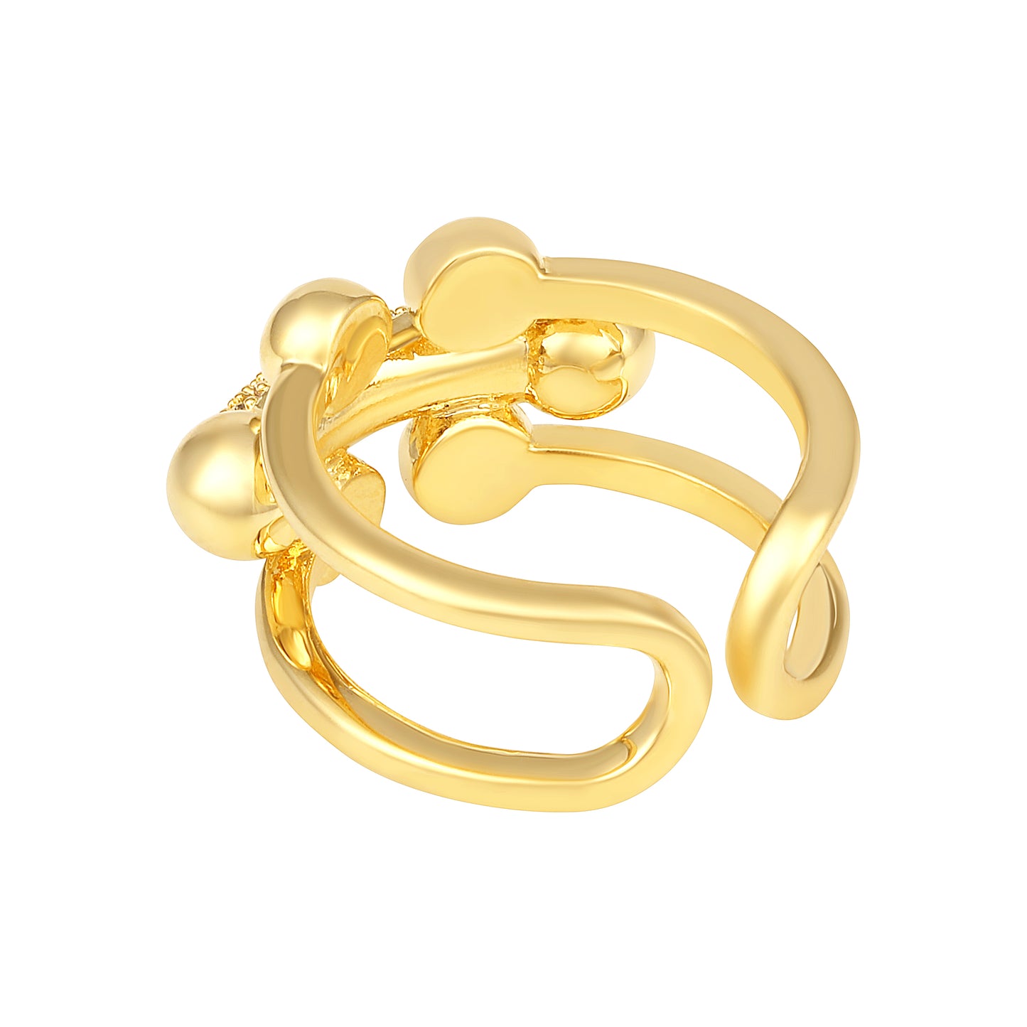 Enchanting 18kt Gold Plated Adjustable Zircon Finger Ring