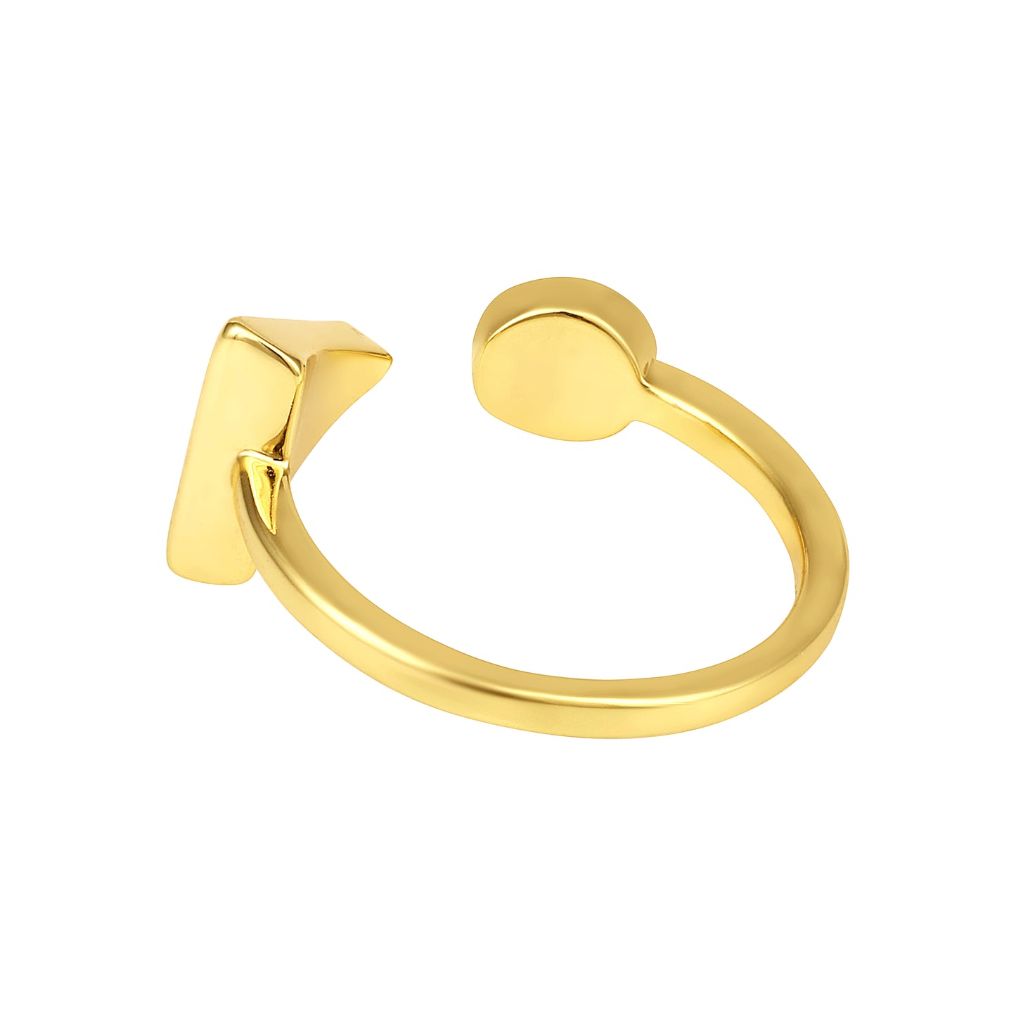 Arrowed 18kt Gold Plated Adjustable Finger Ring