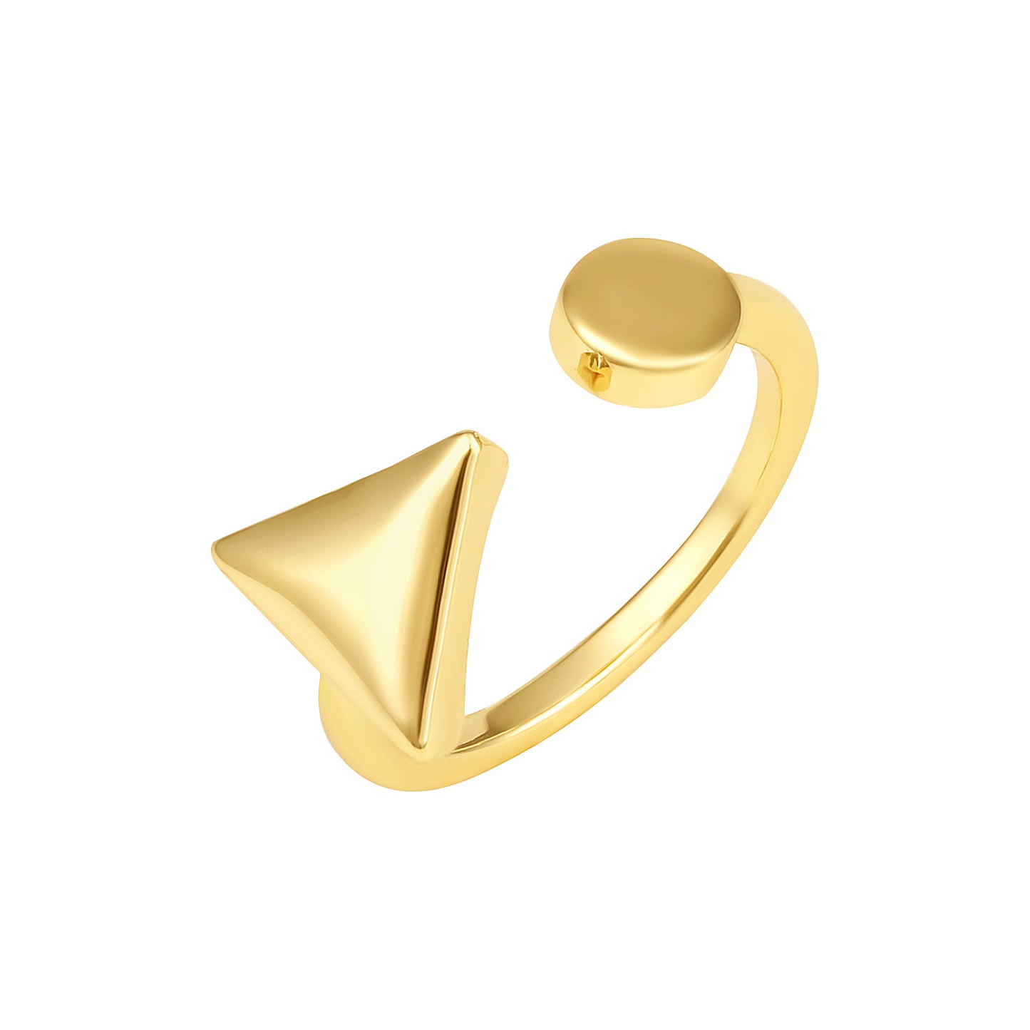 Arrowed 18kt Gold Plated Adjustable Finger Ring