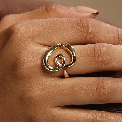 Heart Cuff 18kt Gold Plated Adjustable Finger Ring