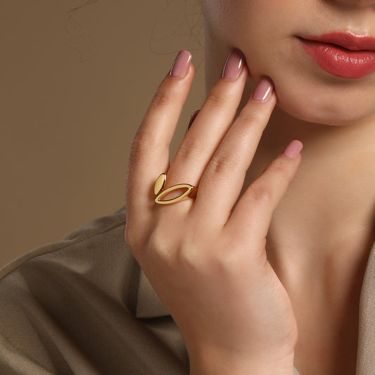 Splashy Casual 18kt Gold Plated Adjustable Finger Ring