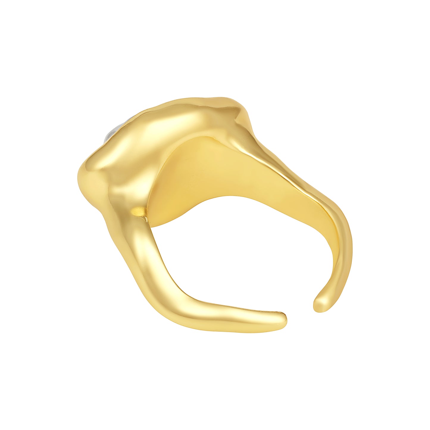 Pool Split Band 18kt Gold Plated Adjustable Finger Ring